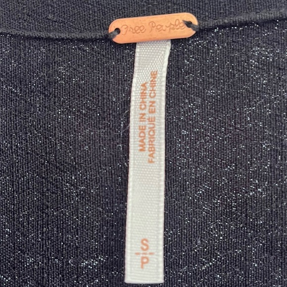 Free People Black Peplum Tunic Tassel Tie V-Neck S - Picture 8 of 10